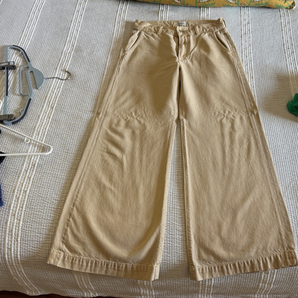 Citizens of Humanity Wide-Leg Khaki jeans- Beige